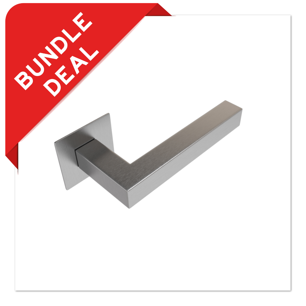 Sluitwerkpakketten met Deurkruk Squared 20 Flat RVS